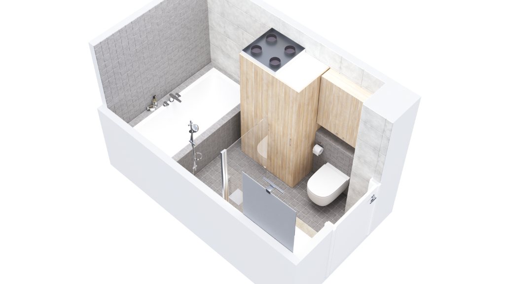 kylpyhuonemoduuli kylpyammeella